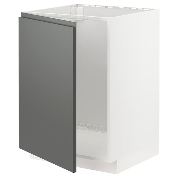 Ikea METOD - Base cabinet for sink, white/Voxtorp dark grey, 60x60 cm