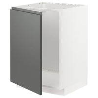 METOD - Base cabinet for sink, white/Voxtorp dark grey, 60x60 cm - best price from Maltashopper.com 29457961