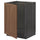 METOD - METOD Base cabinet for sink, black Enköping/brown walnut effect, 60x60 cm