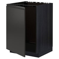 METOD - Base cabinet for sink, black/Upplöv matt anthracite, 60x60 cm - best price from Maltashopper.com 39495566