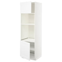 METOD - Hi cb f oven/micro w 2 drs/shelves, white/Axstad matt white, 60x60x200 cm - best price from Maltashopper.com 79456191