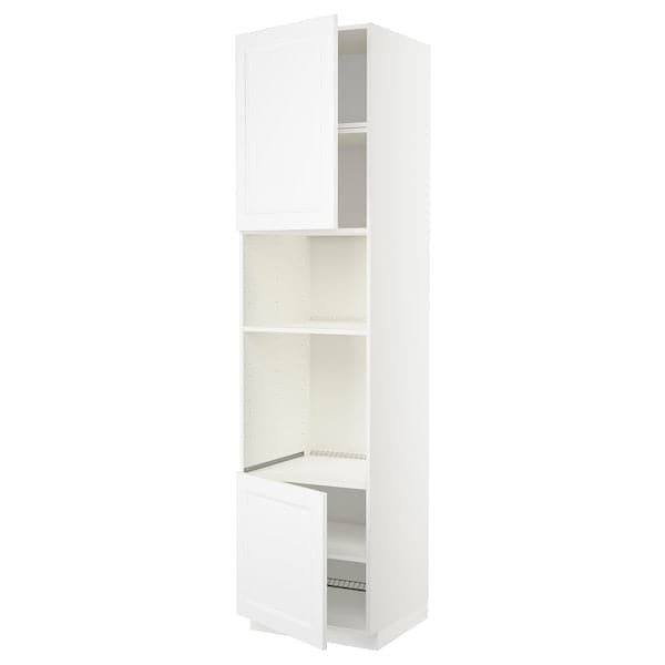 Ikea METOD - Hi cb f oven/micro w 2 drs/shelves, white/Axstad matt white, 60x60x240 cm