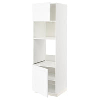 METOD high cabinet f built-in appliances, white Enköping/white wood effect, 60x60x200 cm