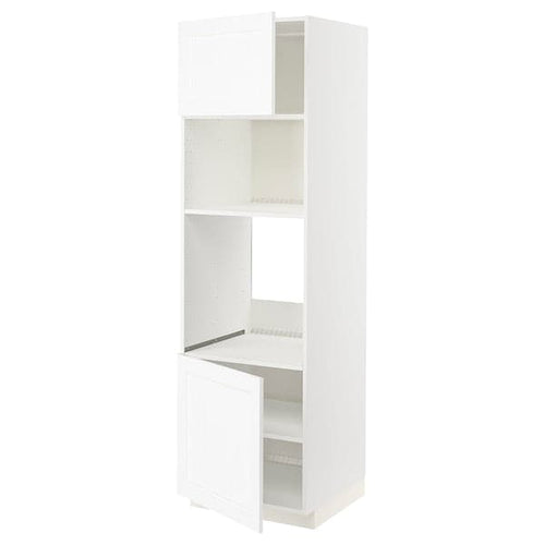 METOD - Hi cb f oven/micro w 2 drs/shelves, white Enköping/white wood effect, 60x60x200 cm