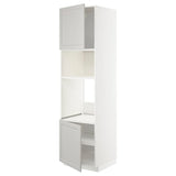 METOD high cabinet f built-in appliances, white/Lerhyttan light grey, 60x60x220 cm