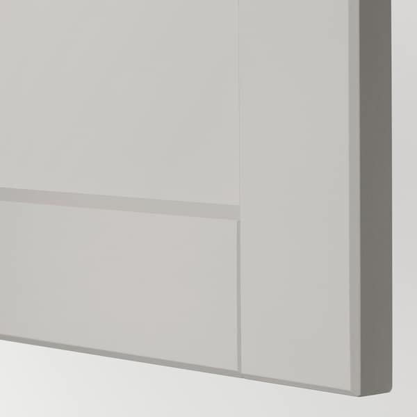 METOD - Hi cb f oven/micro w 2 drs/shelves, white/Lerhyttan light grey, 60x60x200 cm - best price from Maltashopper.com 89457699