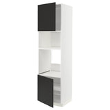 METOD high cabinet f built-in appliances, white/Nickebo matt anthracite, 60x60x220 cm