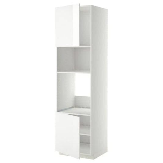 Ikea METOD - Hi cb f oven/micro w 2 drs/shelves, white/Ringhult white, 60x60x220 cm