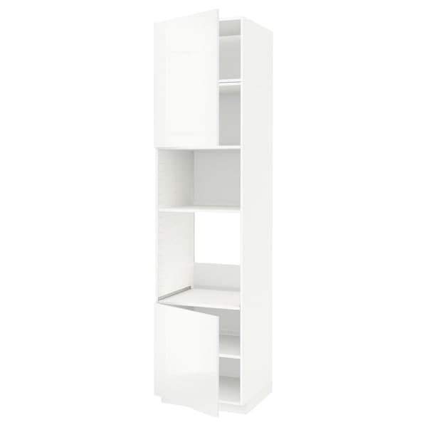 Ikea METOD - Hi cb f oven/micro w 2 drs/shelves, white/Ringhult white, 60x60x240 cm