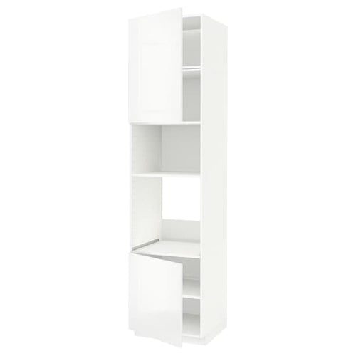METOD - Hi cb f oven/micro w 2 drs/shelves, white/Ringhult white, 60x60x240 cm