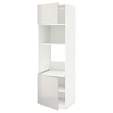 METOD high cabinet f built-in appliances, white/Ringhult light grey, 60x60x200 cm