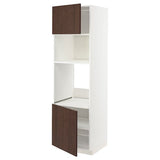 METOD high cabinet f built-in appliances, white/Sinarp brown, 60x60x200 cm