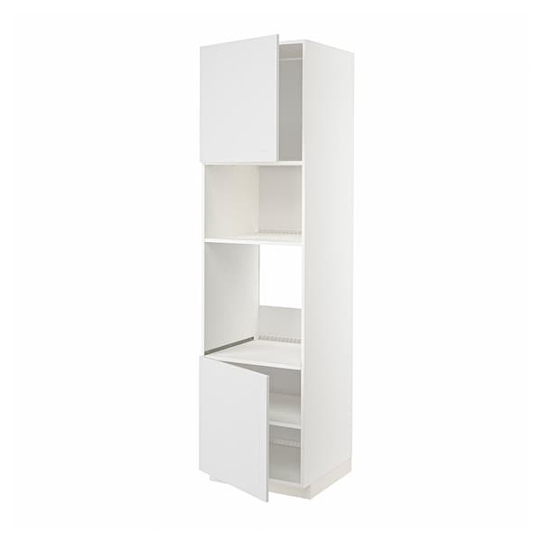 METOD - Hi cb f oven/micro w 2 drs/shelves, white/Stensund white, 60x60x220 cm - best price from Maltashopper.com 09465274