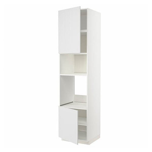 METOD - Hi cb f oven/micro w 2 drs/shelves, white/Stensund white , 60x60x240 cm