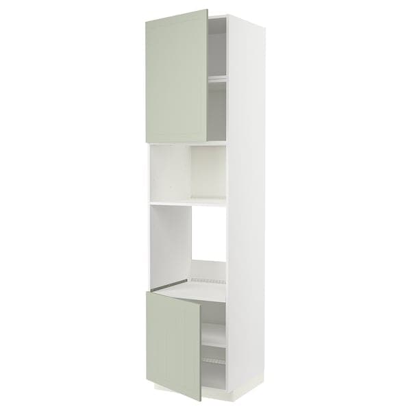 Ikea METOD - Hi cb f oven/micro w 2 drs/shelves, white/Stensund light green, 60x60x240 cm