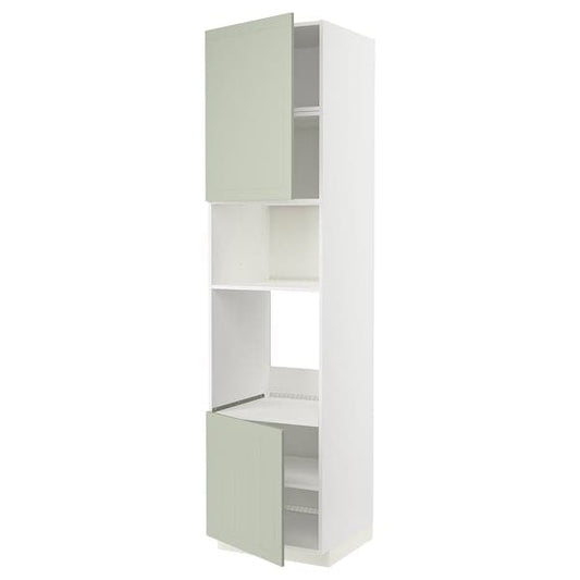 Ikea METOD - Hi cb f oven/micro w 2 drs/shelves, white/Stensund light green, 60x60x240 cm