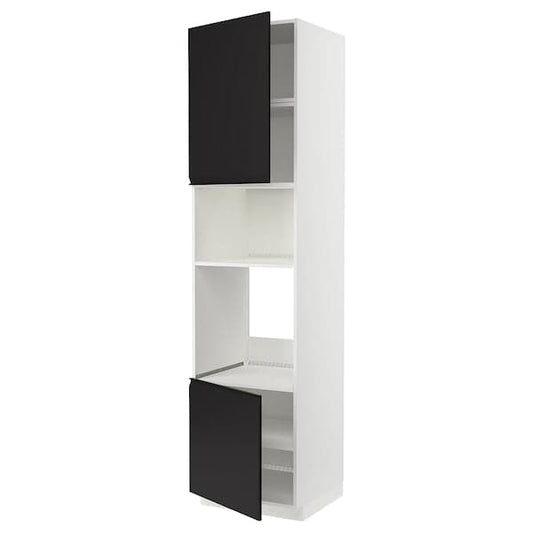 Ikea METOD - Hi cb f oven/micro w 2 drs/shelves, white/Upplöv matt anthracite , 60x60x240 cm
