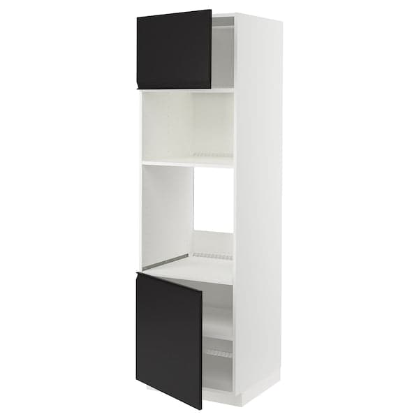 METOD - Hi cb f oven/micro w 2 drs/shelves, white/Upplöv matt anthracite , 60x60x200 cm - best price from Maltashopper.com 69493250