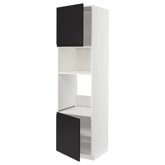 METOD - Hi cb f oven/micro w 2 drs/shelves, white/Upplöv matt anthracite , 60x60x220 cm - best price from Maltashopper.com 99493970