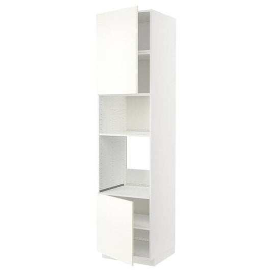 Ikea METOD - Hi cb f oven/micro w 2 drs/shelves, white/Vallstena white, 60x60x240 cm