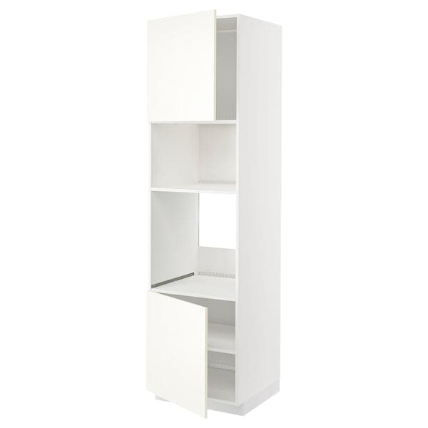 Ikea METOD - Hi cb f oven/micro w 2 drs/shelves, white/Vallstena white, 60x60x220 cm