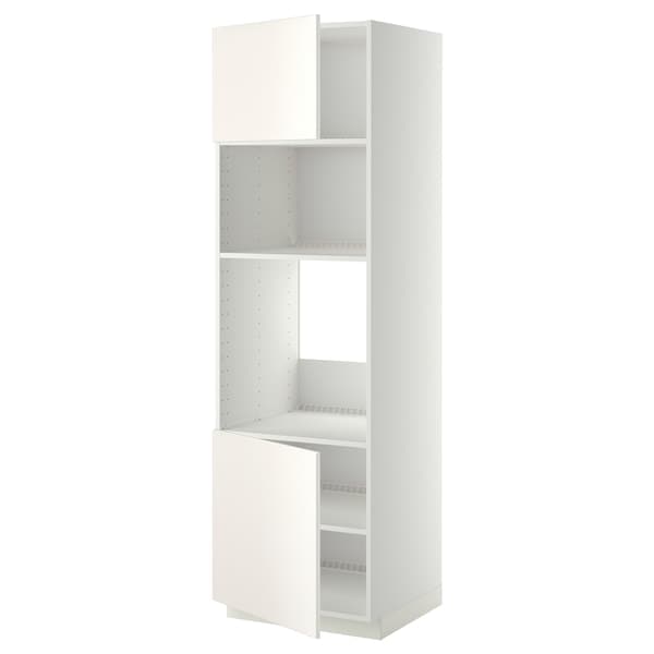 METOD - Hi cb f oven/micro w 2 drs/shelves, white/Veddinge white, 60x60x200 cm - best price from Maltashopper.com 69462084