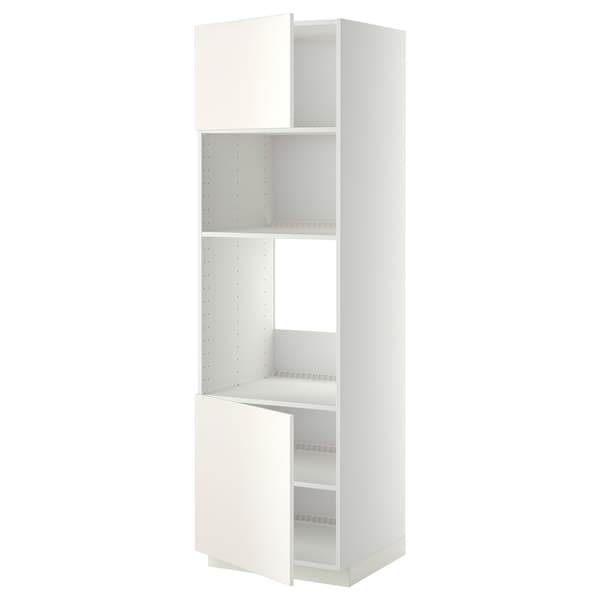 Ikea METOD - Hi cb f oven/micro w 2 drs/shelves, white/Veddinge white, 60x60x200 cm