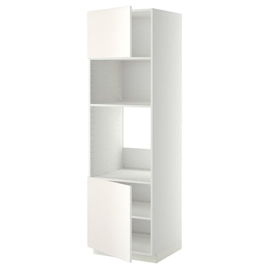 Ikea METOD - Hi cb f oven/micro w 2 drs/shelves, white/Veddinge white, 60x60x200 cm