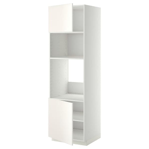 METOD - Hi cb f oven/micro w 2 drs/shelves, white/Veddinge white, 60x60x200 cm
