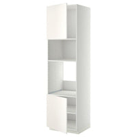 METOD - Hi cb f oven/micro w 2 drs/shelves, white/Veddinge white, 60x60x220 cm - best price from Maltashopper.com 89454714
