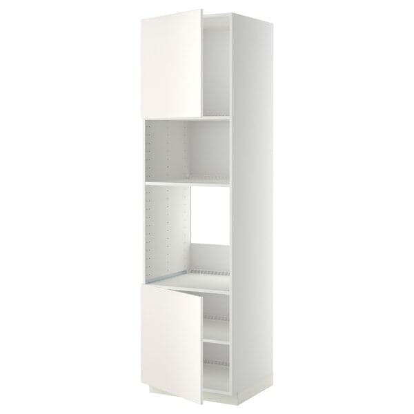 Ikea METOD - Hi cb f oven/micro w 2 drs/shelves, white/Veddinge white, 60x60x220 cm