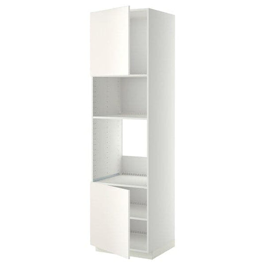 Ikea METOD - Hi cb f oven/micro w 2 drs/shelves, white/Veddinge white, 60x60x220 cm
