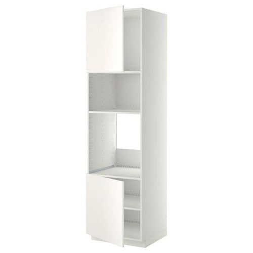 METOD - Hi cb f oven/micro w 2 drs/shelves, white/Veddinge white, 60x60x220 cm