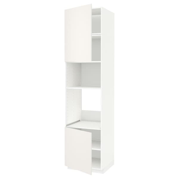 Ikea METOD - Hi cb f oven/micro w 2 drs/shelves, white/Veddinge white, 60x60x240 cm