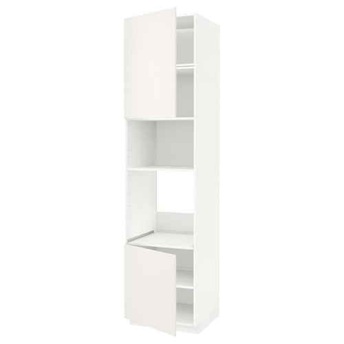 METOD - Hi cb f oven/micro w 2 drs/shelves, white/Veddinge white, 60x60x240 cm