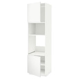 METOD high cabinet f built-in appliances, white/Voxtorp matt white, 60x60x220 cm
