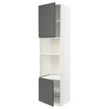 METOD high cabinet f built-in appliances, white/Voxtorp dark grey, 60x60x240 cm