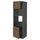 METOD hi cb f oven/micro w 2 drs/shelves, black Enköping/brown walnut effect, 60x60x200 cm