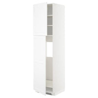 METOD - High cabinet for fridge w 2 doors, white/Axstad matt white, 60x60x220 cm - best price from Maltashopper.com 39454453