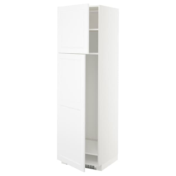 Ikea METOD - High cabinet for fridge w 2 doors, white/Axstad matt white, 60x60x200 cm