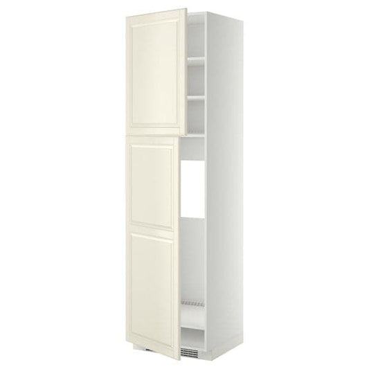 Ikea METOD - High cabinet for fridge w 2 doors, white/Bodbyn off-white, 60x60x220 cm