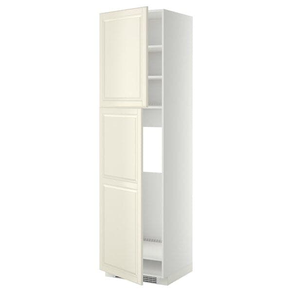 Ikea METOD - High cabinet for fridge w 2 doors, white/Bodbyn off-white, 60x60x220 cm