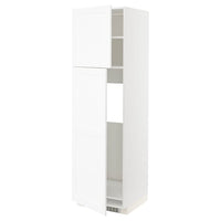 METOD high cabinet for fridge w 2 doors, white Enköping/white wood effect, 60x60x200 cm