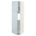 METOD high cabinet for fridge w 2 doors, white/Kallarp light grey-blue, 60.0x200.0x60.0 cm