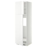 METOD high cabinet for fridge w 2 doors, white/Ringhult white, 60x60x200 cm