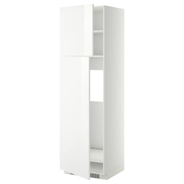 METOD - High cabinet for fridge w 2 doors, white/Ringhult white, 60x60x200 cm - best price from Maltashopper.com 59455239