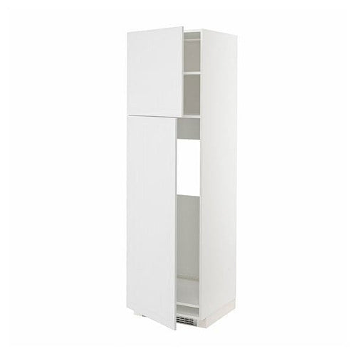 METOD - High cabinet for fridge w 2 doors, white/Stensund white, 60x60x200 cm