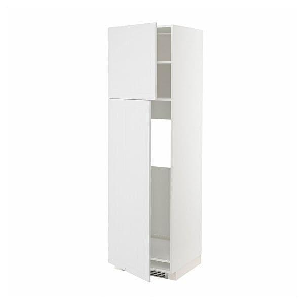 METOD high cabinet for fridge w 2 doors, white/Stensund white, 60x60x200 cm