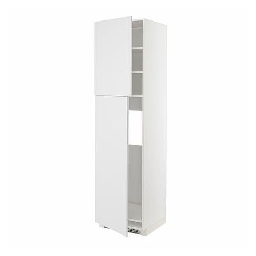 METOD - High cabinet for fridge w 2 doors, white/Stensund white , 60x60x220 cm