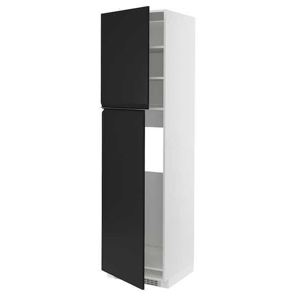 Ikea METOD - High cabinet for fridge w 2 doors, white/Upplöv matt anthracite , 60x60x220 cm